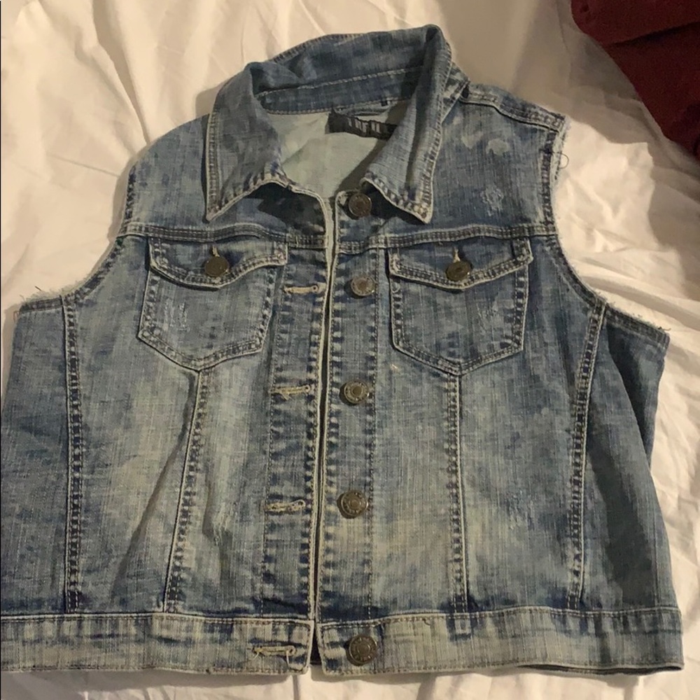 a jean vest